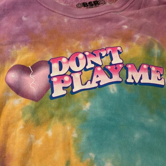 Revolve BSR Samii Ryan Don't Play Me Cropped Sweatshirt Size Medium - Picture 5 of 7